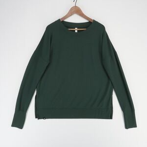 Glyder Lounge Long Sleeve Sweatshirt Womens XL Green Modal Crewneck Side Slits